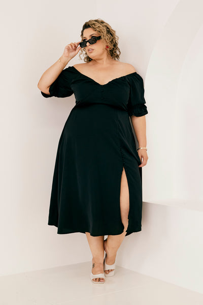 Eva Dress - Black, Monica The Label, women's plus size dresses
