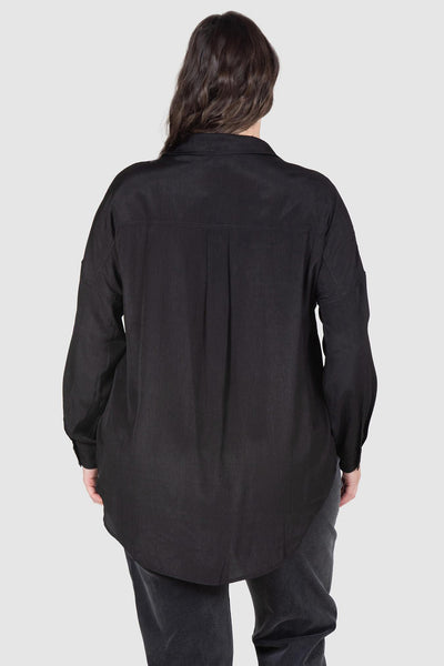Iris Soft Placket Shirt - Black
