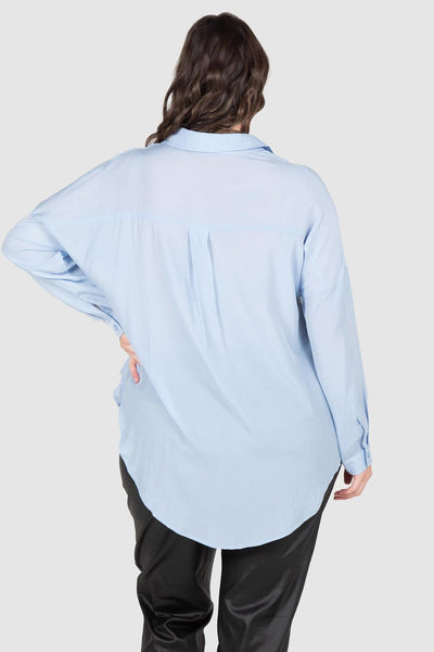 Iris Soft Placket Shirt - Pale Blue