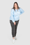 LYW & Co Print Sweat Top - Pale Blue, Love Your Wardrobe, women's plus size tops