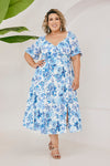 Eva Dress - Blue Botanic, Monica The Label, women's plus size dresses