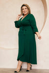 Rachel Wrap Dress in Emerald, Monica The Label, women's plus size dresses