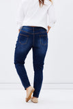 Vintage Wash Slim Leg Jean (Dark Indigo),,
