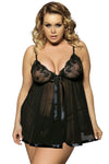 Liana Black Babydoll, Bras By S, women's plus size lingerie 