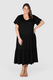 Lana Knit Tiered Dress - Black, Love Your Wardrobe, women's plus size dresses 