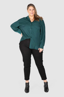 Phoebe Peached Over-shirt - Forrest, Love Your Wardrobe, women's plus size shirts