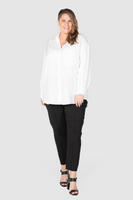 Phoebe Peached Over-shirt - White, Love Your Wardrobe, women's plus size shirts