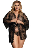 Meredith Black Robe, Bras By S, women's plus size lingerie 