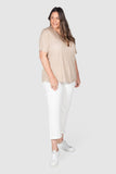 Bailee Linen Tee - Natural, Love Your Wardrobe. women's plus size tops
