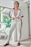 Sassy Tracksuit - Jacket and Pant Separates - White Leopard