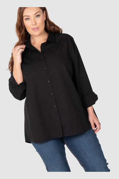 The Manhattan Cotton Overshirt (Black),,