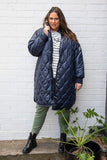 Karli Longline Quilted Coat - Midnight