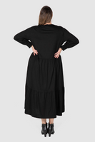 Maya Knit Tiered Maxi Dress - Black