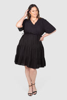 Eliza Adjustable Waist Dress - Black, Love Your Wardrobe, women's plus size dresses