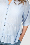 Byron Tiered Dobby Shirt - Pale Blue