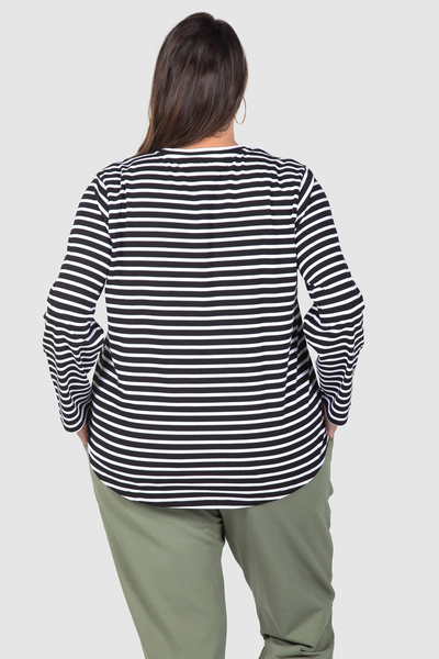 Torquay Stripe Long Sleeve Tee - Black/White