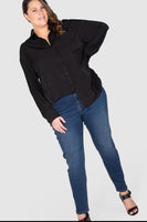 Phoebe Peached Over-shirt - Black