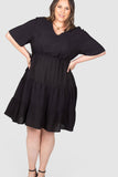 Eliza Adjustable Waist Dress - Black