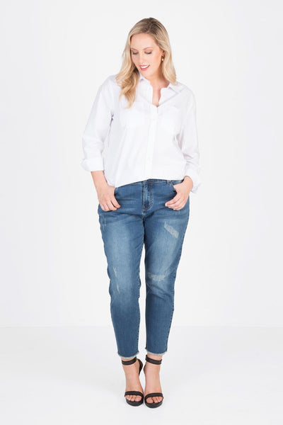 Distressed Jean - Deep Indigo Denim, Love Your Wardrobe, women's plus size jeans