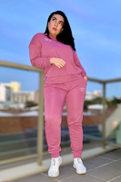 Good Vibes Jumper and Trackies Separates - Mauve, Monica The Label, women's plus size loungewear