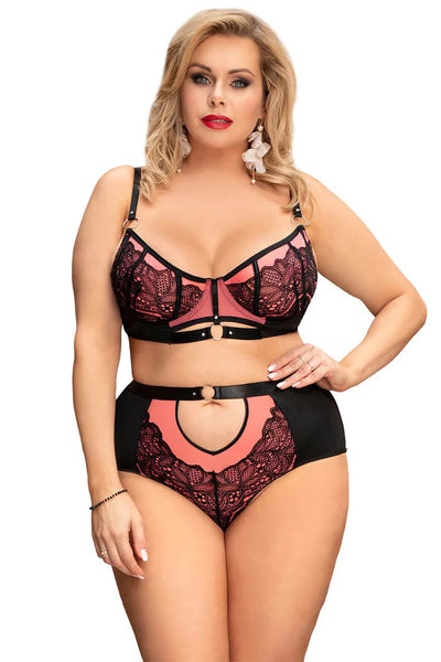 Rosalie Pink Set, Bras By S, women's plus size lingerie