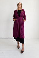 Viola Suede Coat - Rich Plum, Monica The Label, women's plus size coat