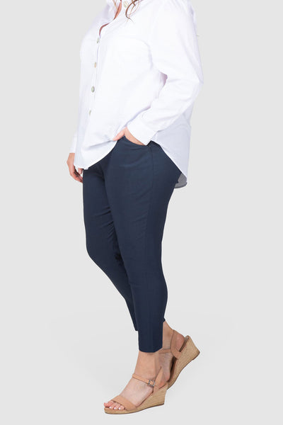 Invisible Zip Stretch Pant - Slate