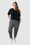 Becky Woven Monotone Print Pant - Animal Print, Love Your Wardrobe, women's plus size pants
