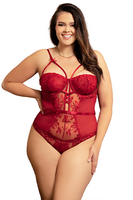 Mona Red Bodysuit, Bras By S, women's plus size lingerie